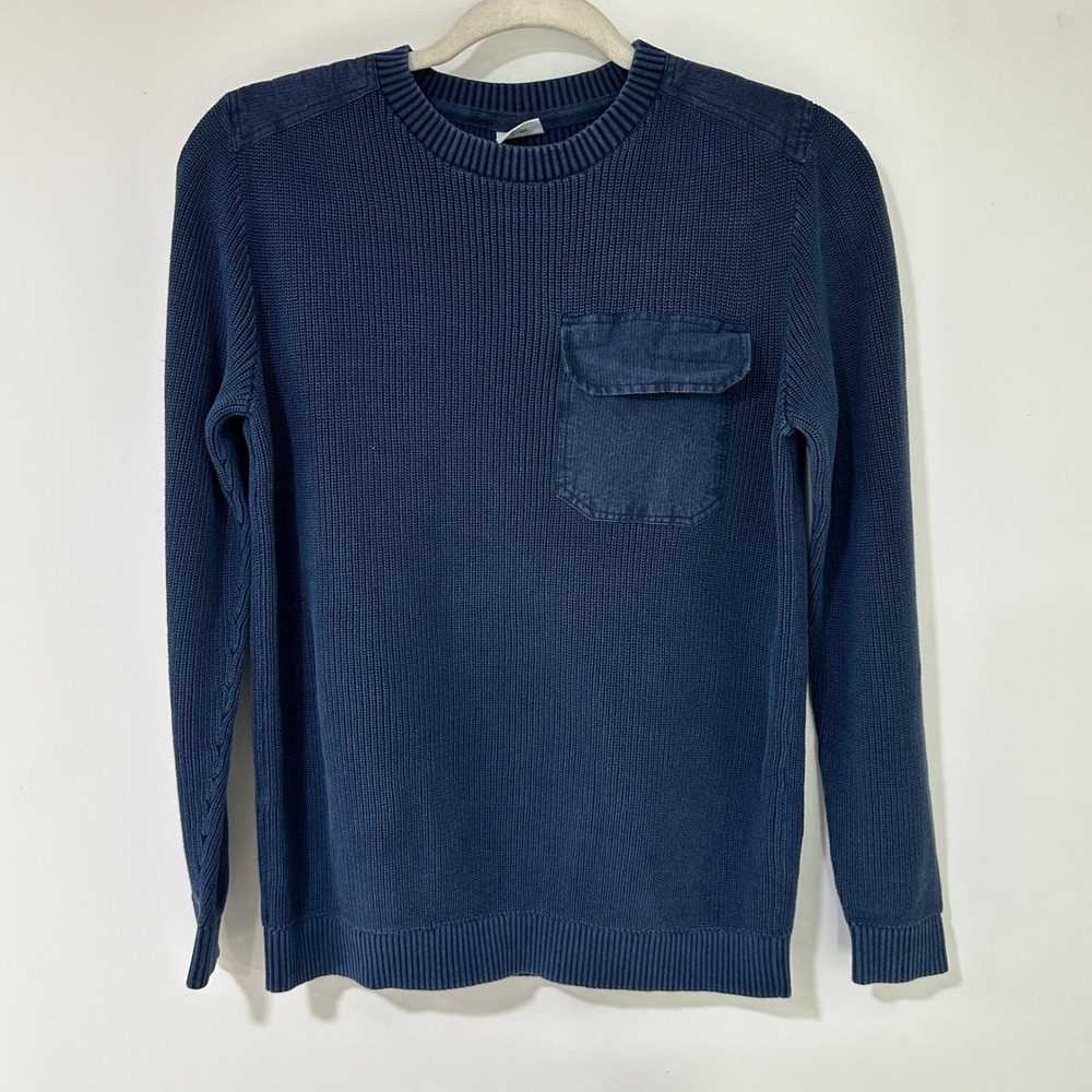 s.Oliver Ribbed Knit Pullover Sweater Mens S Blue‎ Chest Pocket